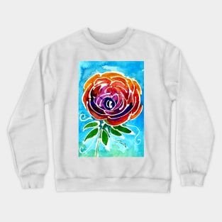 Abstract Watercolor Rose Crewneck Sweatshirt